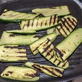 Grilled zucchini on grill