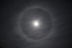 Beautiful optical phenomenon ring around the moon